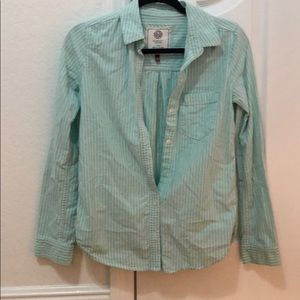 Teal button up